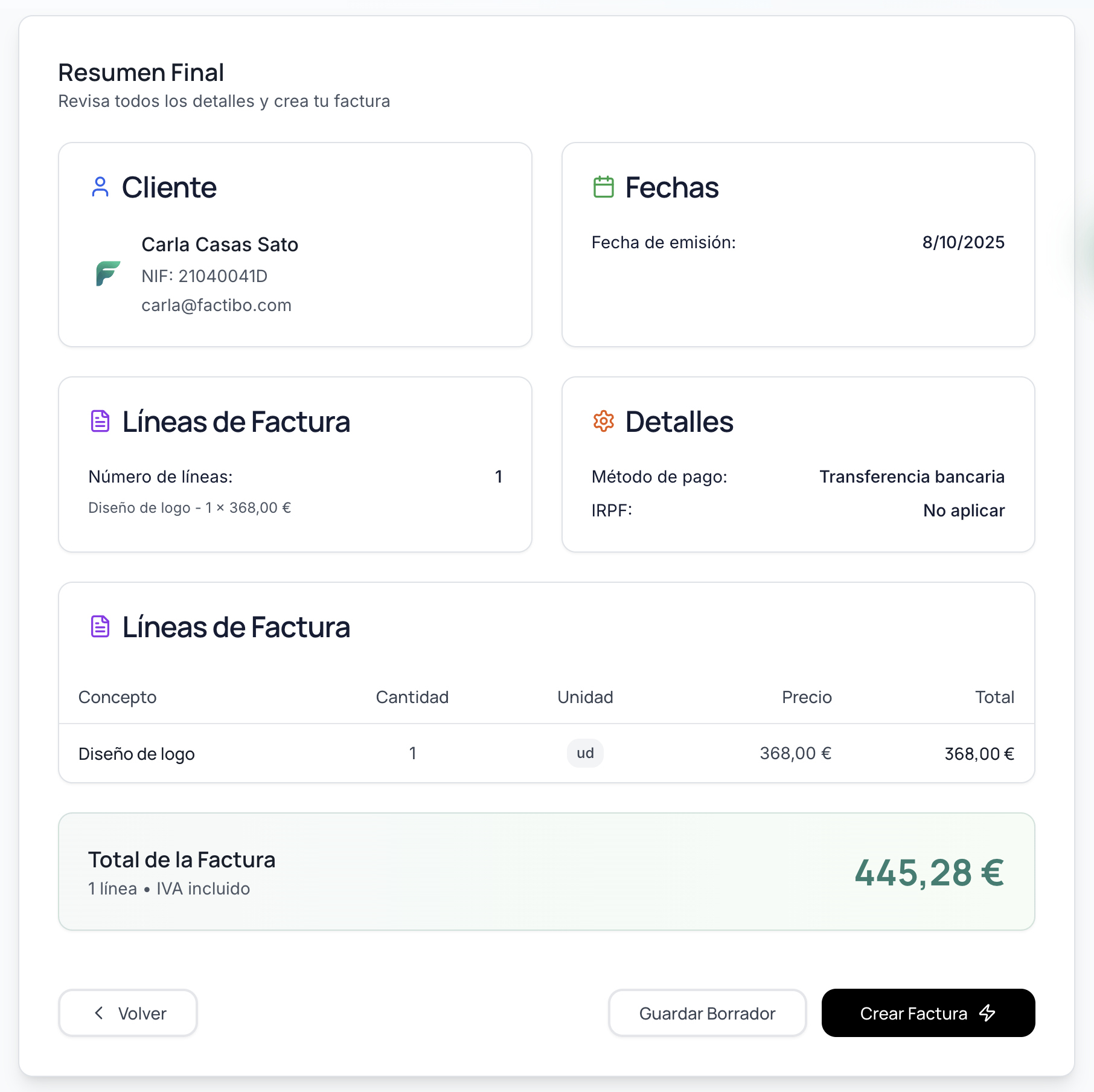 Revisar factura verifactu